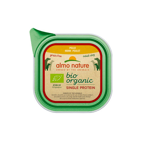 Almo Nature Bio Organic Single Protein Hundefutter - Schälchen - Huhn
