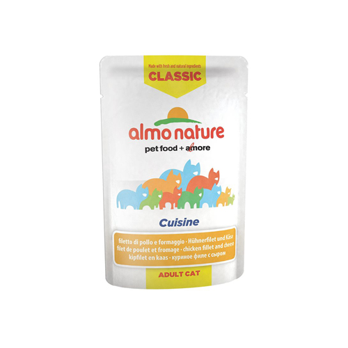 Almo Nature HFC Cuisine Katzenfutter - Dosen - Hühnerfilet und Käse