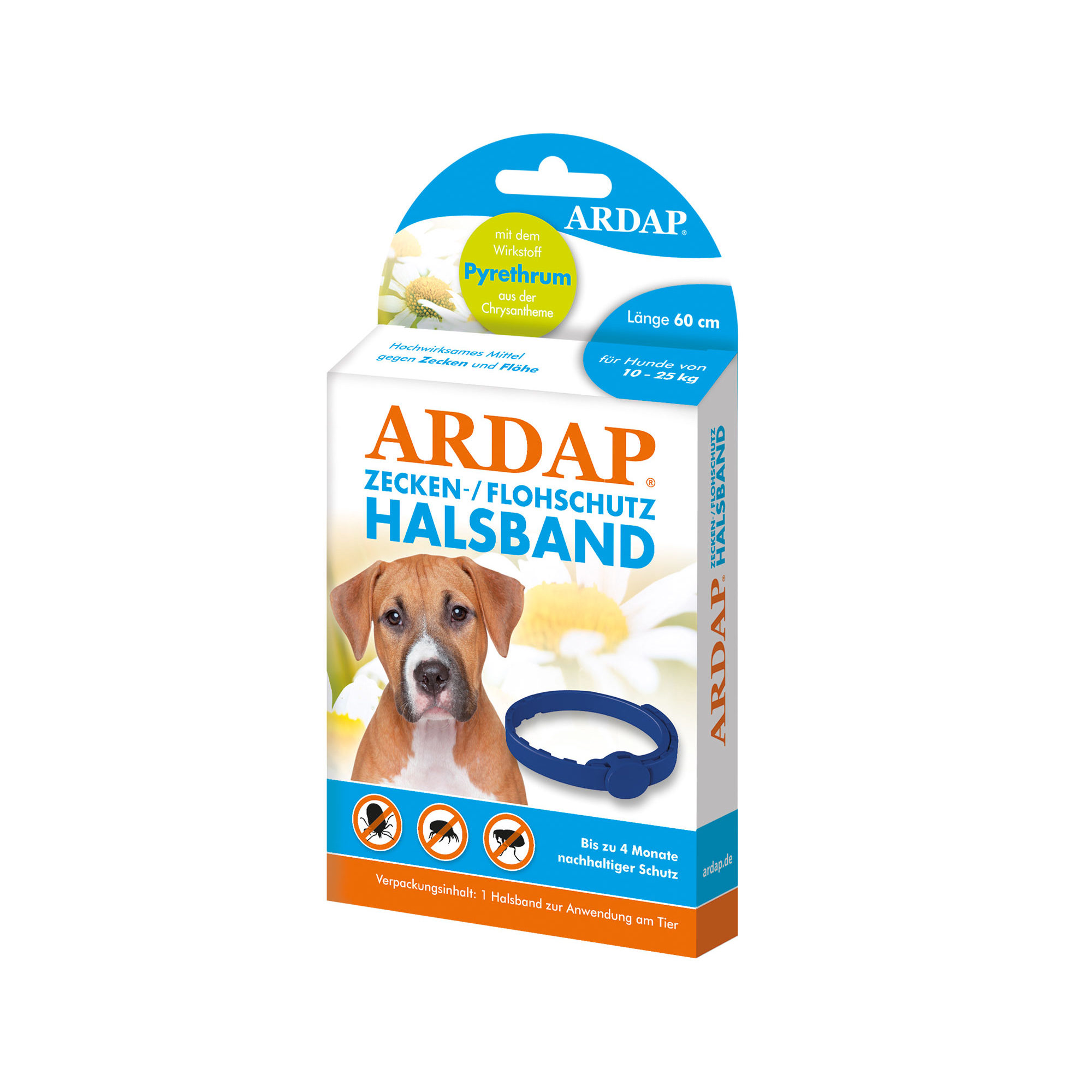 Ardap Zecken- & Flohhalsband für Hunde 10 - 25 Kg - 60 cm