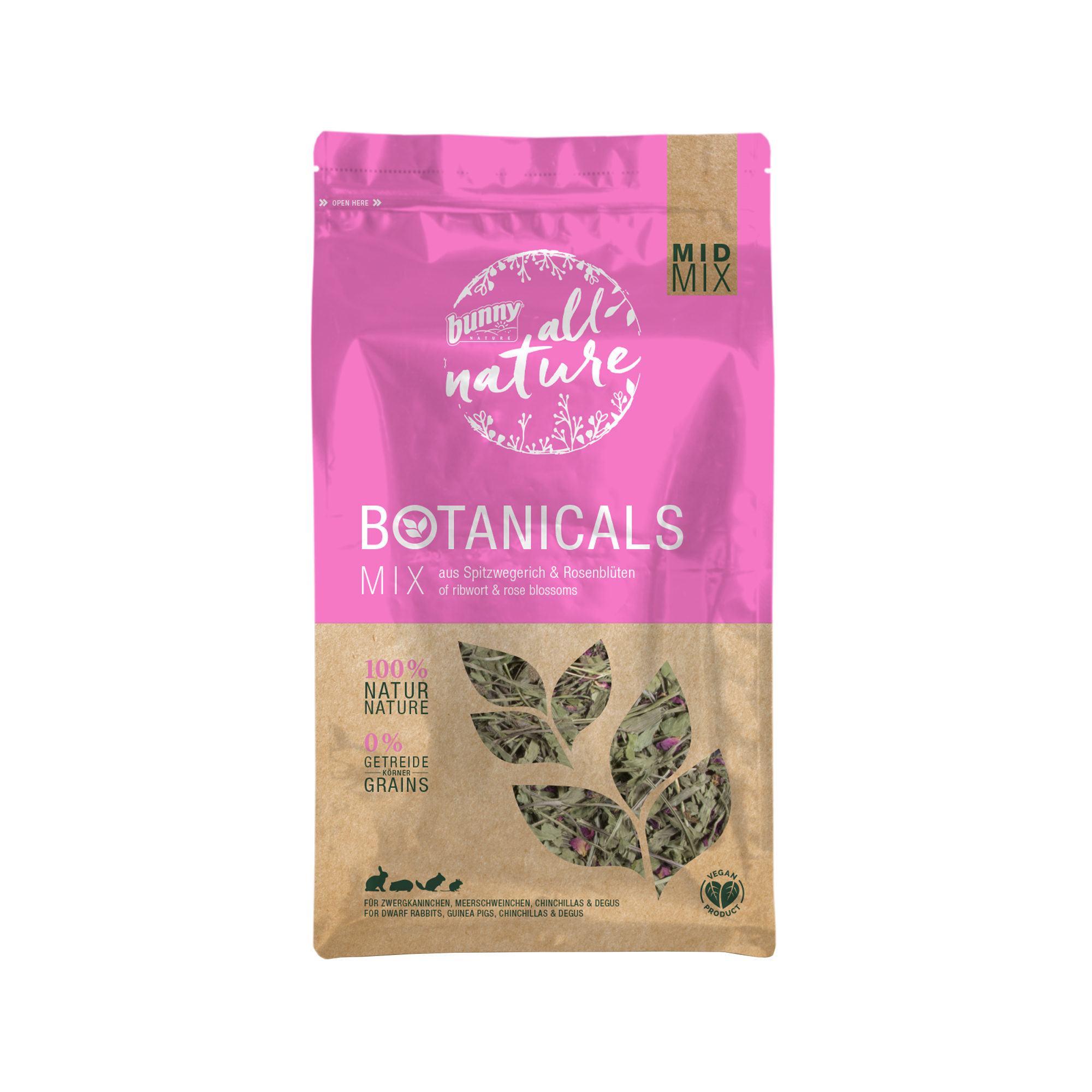 Bunny Nature All Nature Botanicals Mid Mix - Plantain et pétales de rose