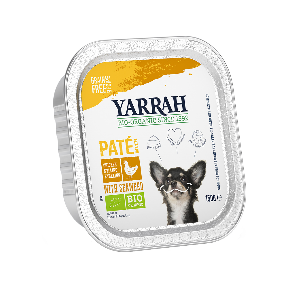 Yarrah Bio Paté Hundefutter - Schälchen - Huhn & Alge