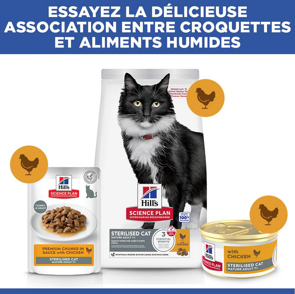 Hill's Science Plan Feline Sterilised Mature Adult Premium Mousse - Poulet