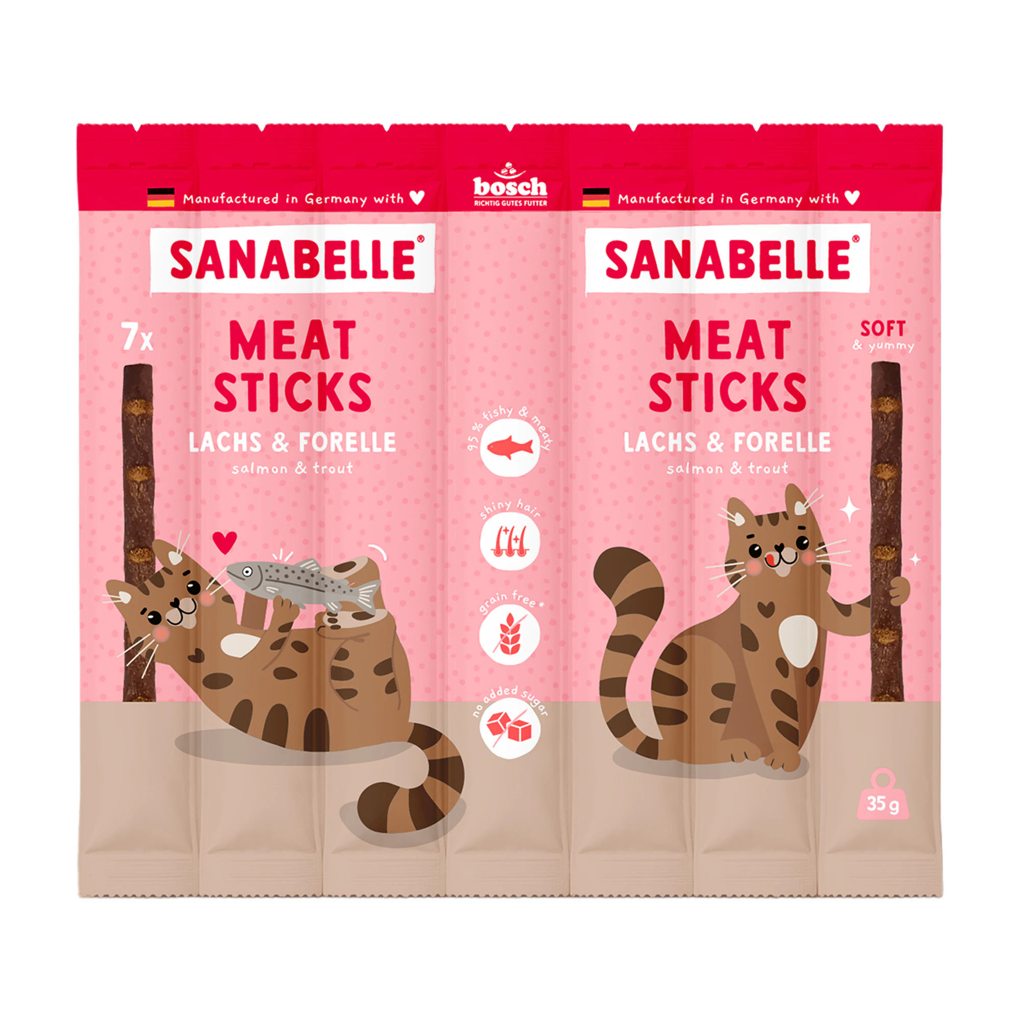 Sanabelle Meat Sticks - Zalm & Forel - 35 g