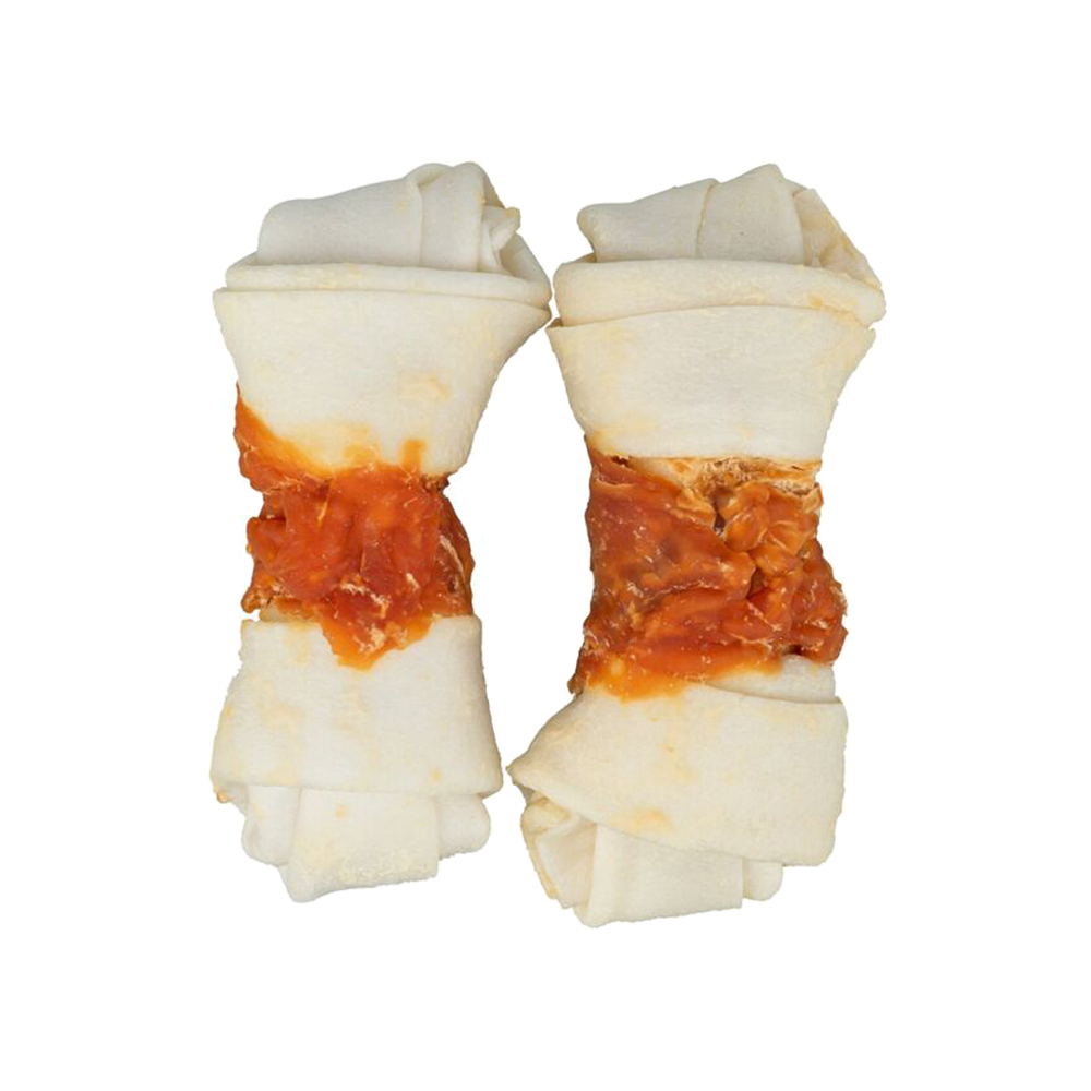Trixie Denta Fun Knotted Chicken Chewing Bones - 11 cm - 2 stuks/70g