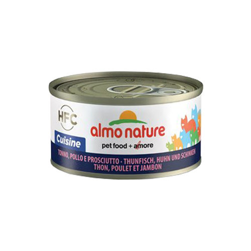 Almo Nature HFC 70 Kattenvoer - Blik - Tonijn, Kip en Ham