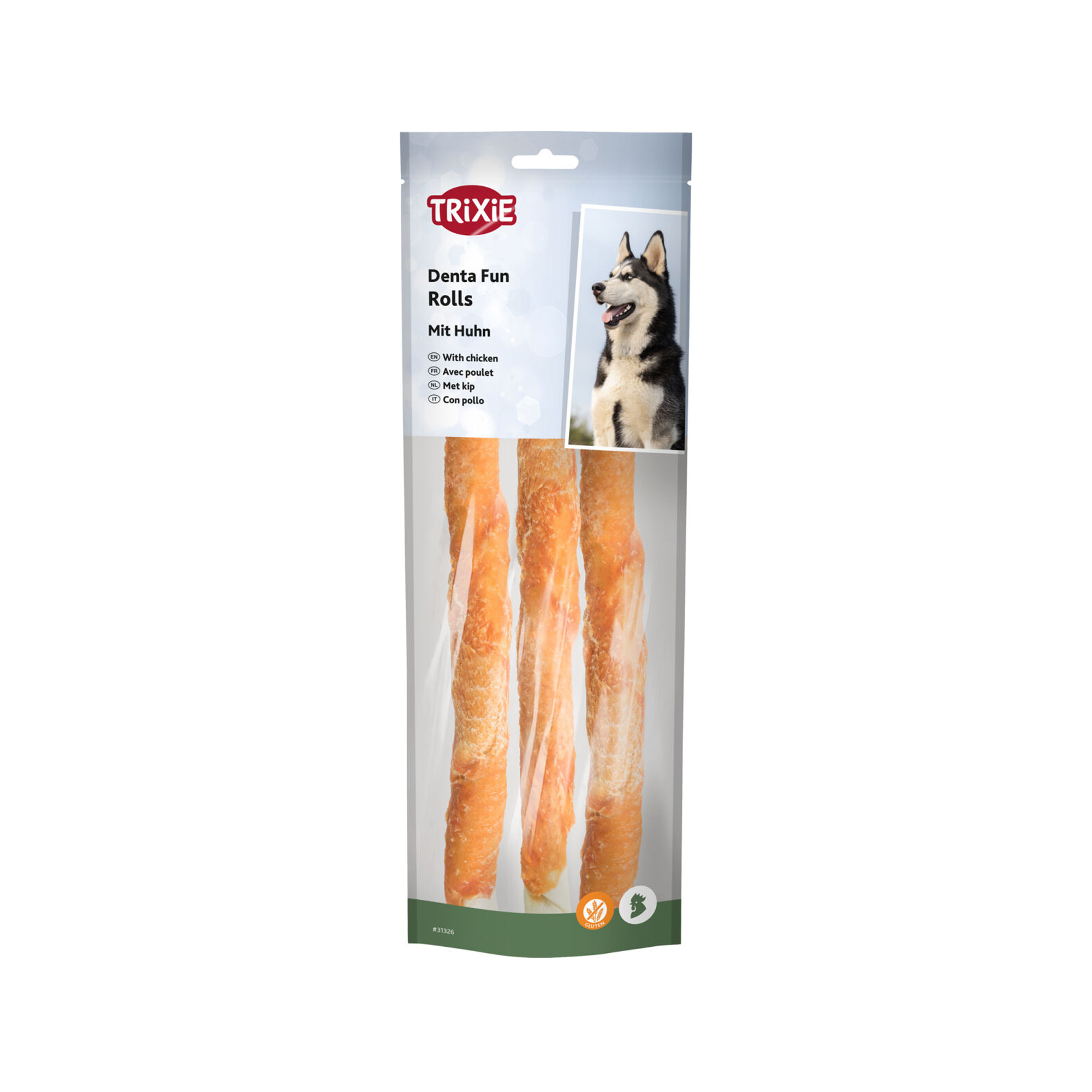 Trixie Denta Fun Chicken Chewing Rolls - 28 cm - 250 g