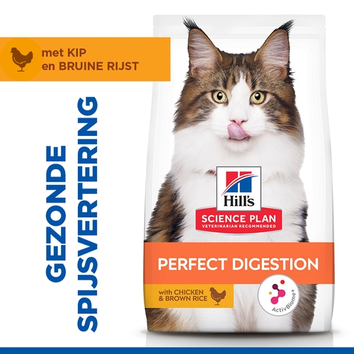 Hill's Science Plan Perfect Digestion - Adult 1+ - Kip & Bruine Rijst