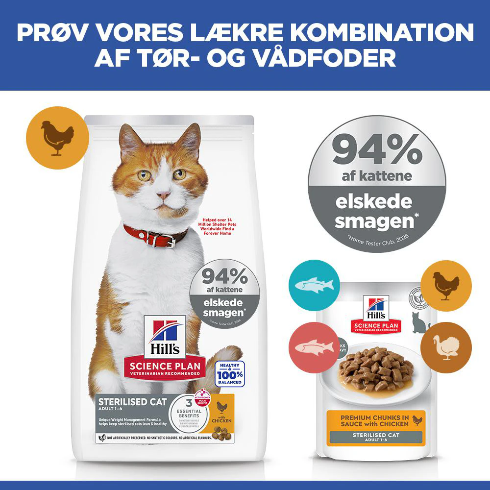 Hill's Science Plan Sterilised Cat - Adult - Kylling