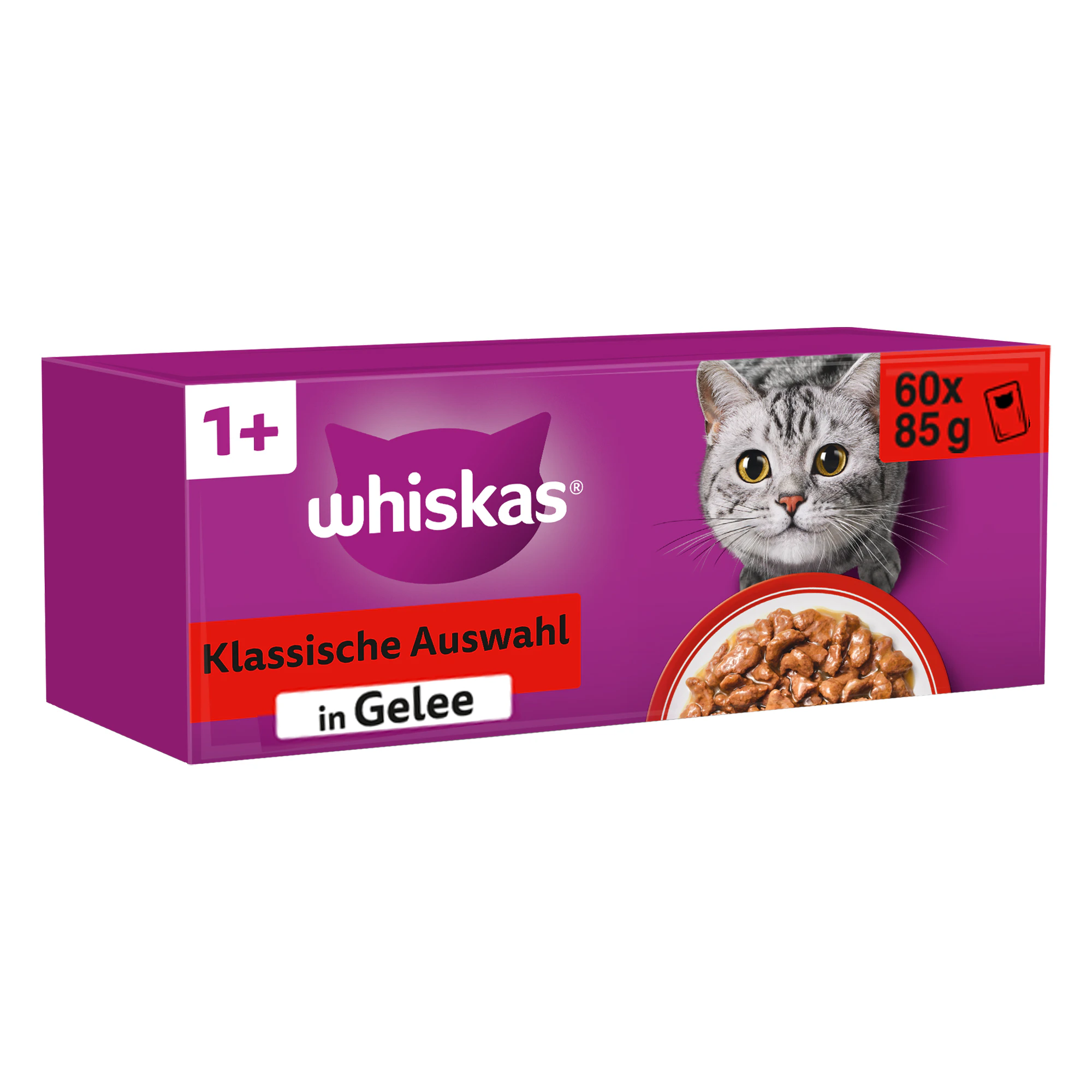 Whiskas 1+ Classic Auswahl im Gelee – 60 x 85 g