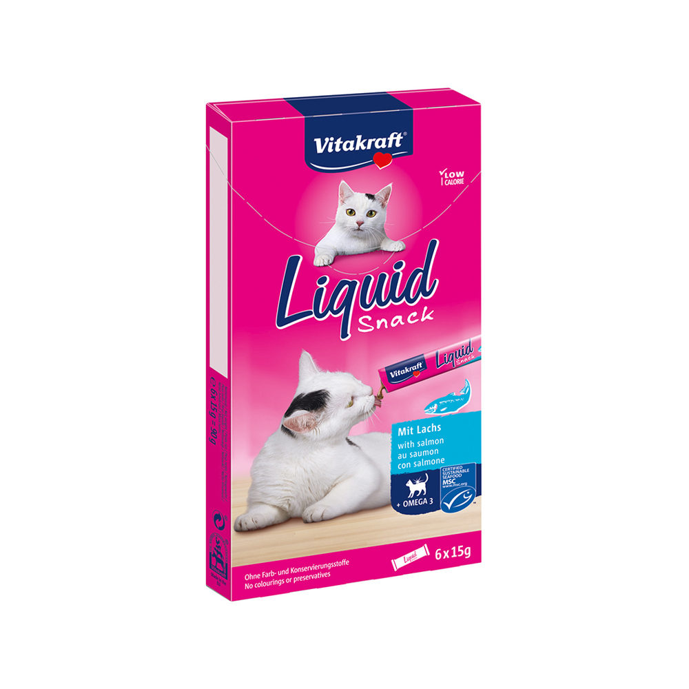 Vitakraft Cat Liquid Snack - Laks - 6 styk