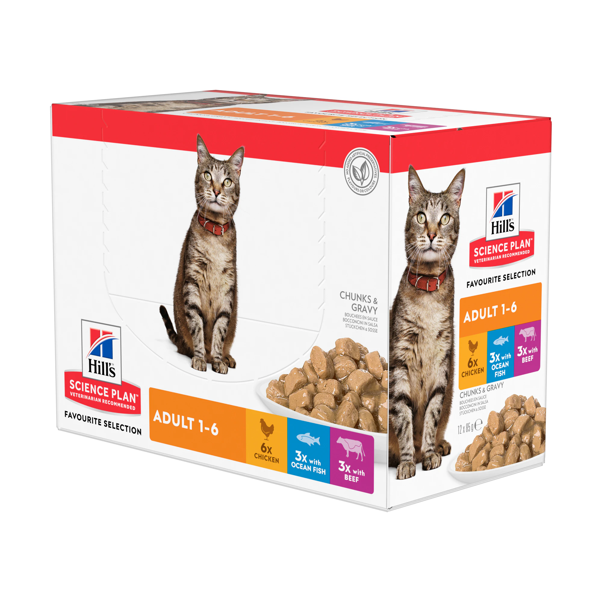 Hill's Science Plan Feline Adult Favourite Selection - Maaltijdzakjes - 12 x 85 g