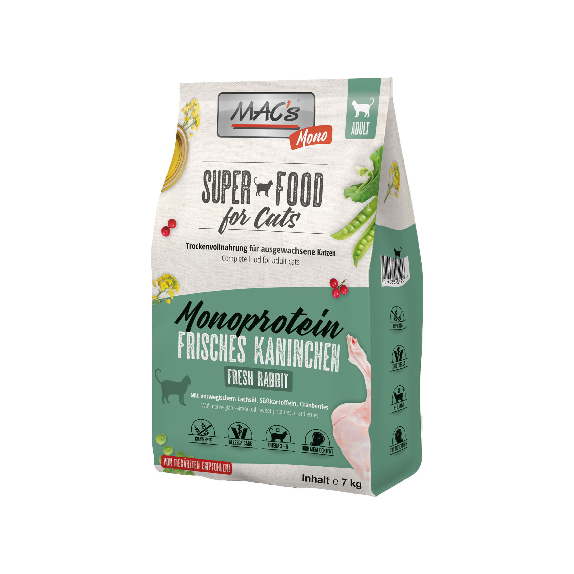 MAC's Adult Monoprotein Kattenvoer - Konijn - 7 kg