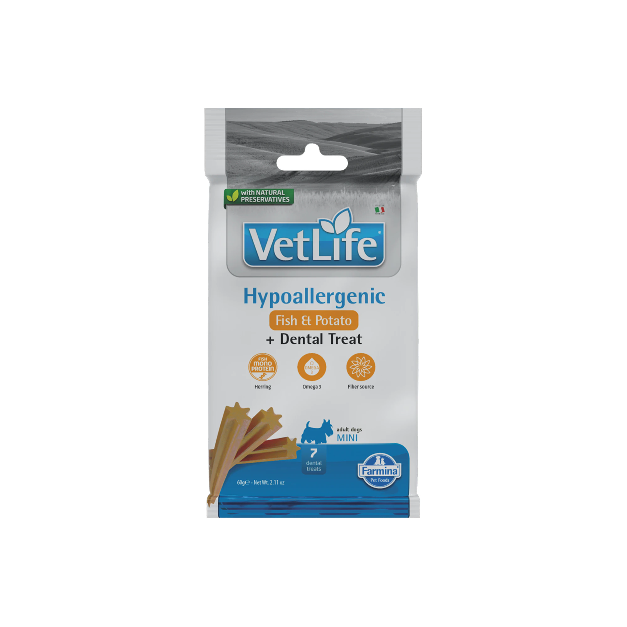 Farmina VetLife Dental Treats Hypoallergenic - Pescado y Patata - Mini - 60 g
