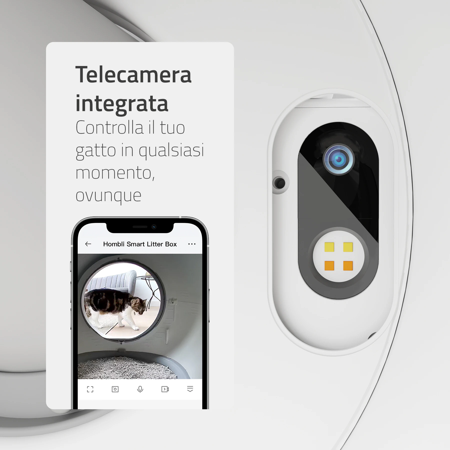 Hombli Smart Lettiera per Gatti con Telecamera