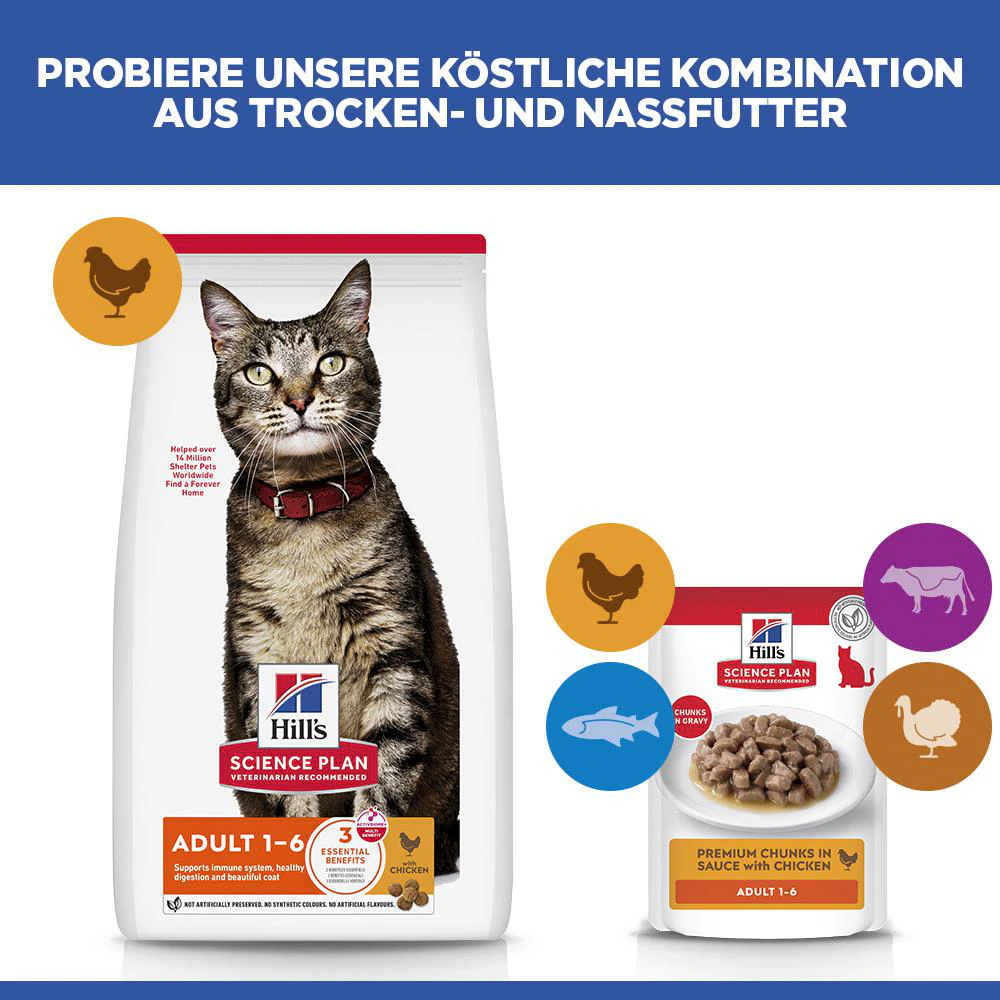 Hill's Science Plan Adult Katzenfutter - Frischebeutel - Chicken/Poultry