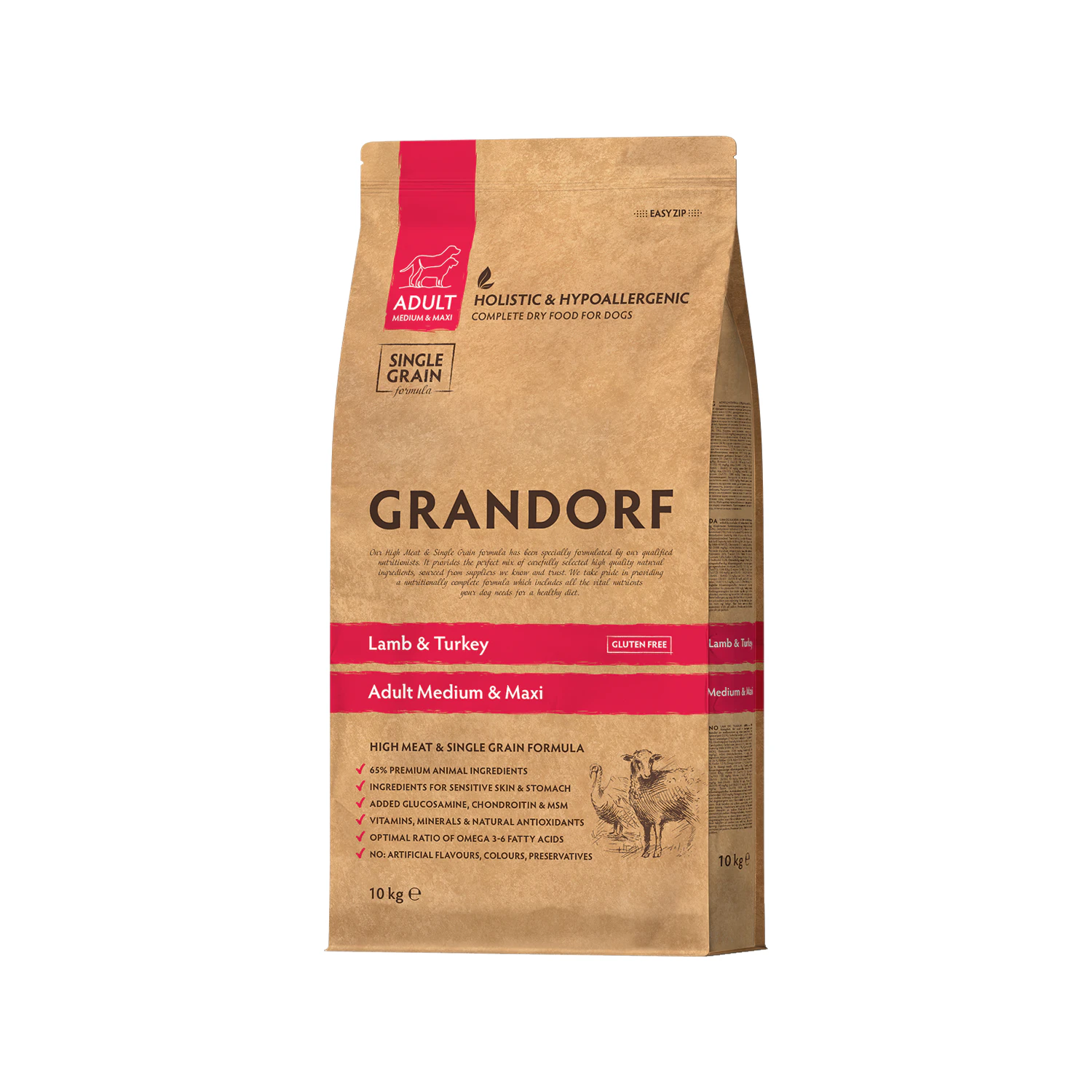Grandorf Medium & Maxi Breeds Adult - Lam & Kalkun - Hundefoder