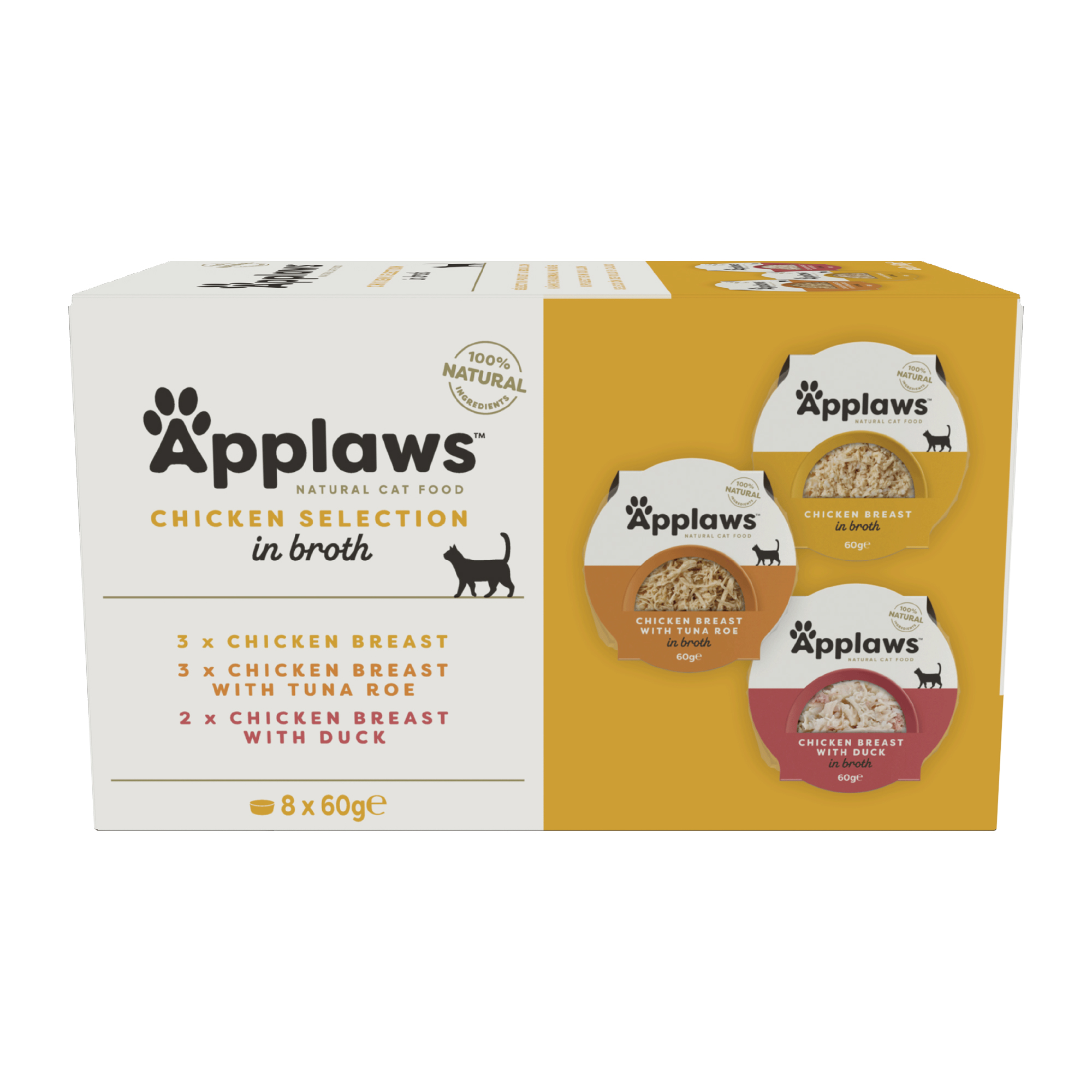 Applaws Multipack Katzenfutter - Frischebeutel - Chicken Selection - 8 x 60 g