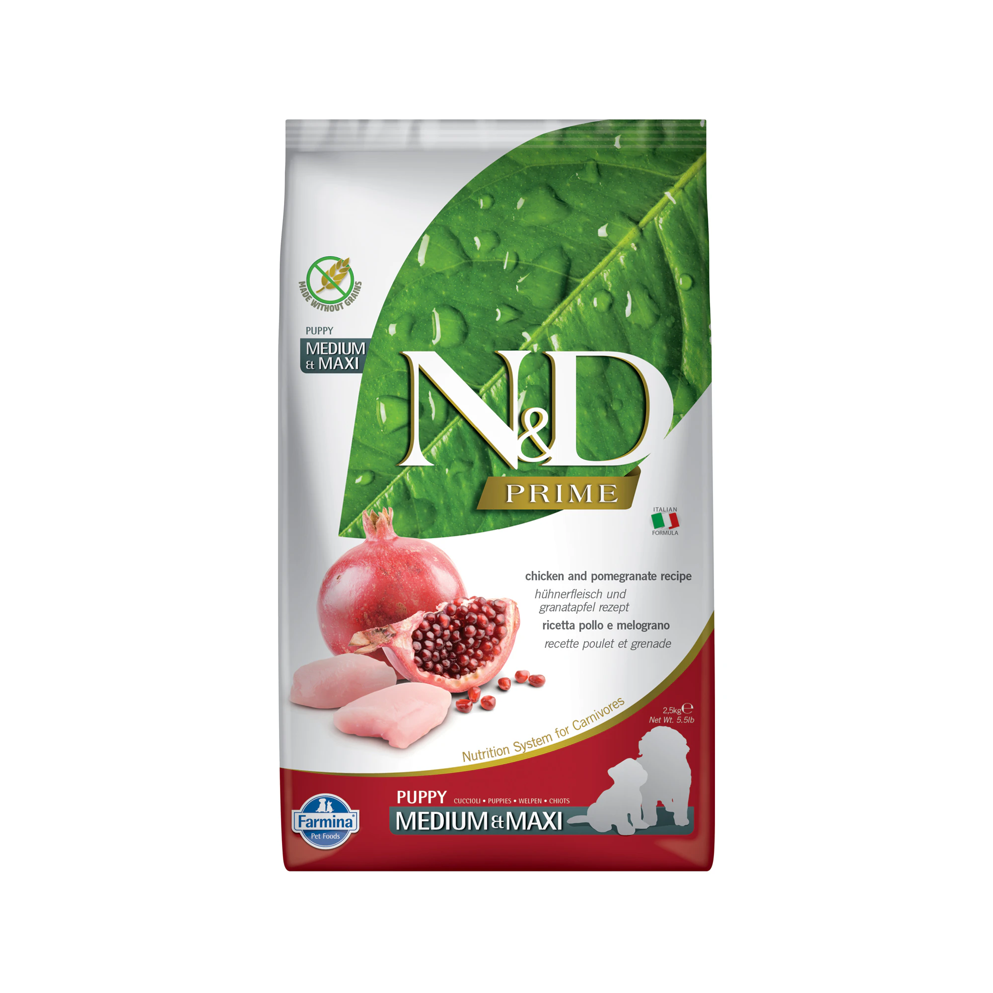 Farmina N&D Prime Puppy Medium & Maxi - Chicken & Pomegranate - 2,5 kg