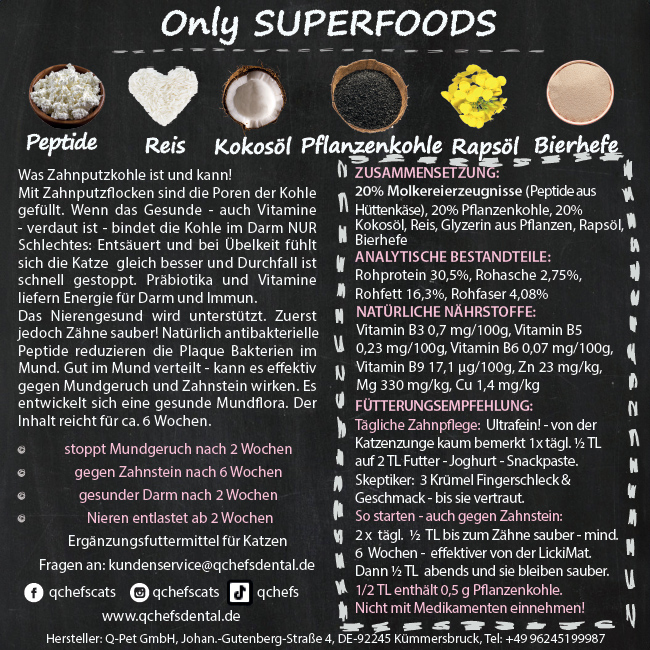 Qchefs Zahnputzkohle Katze