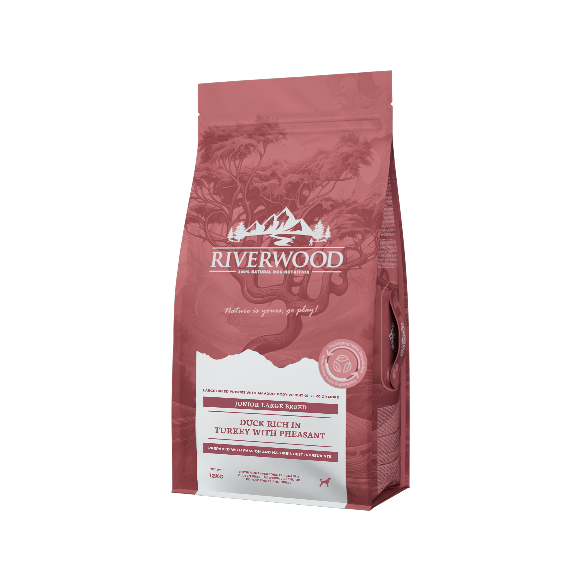 Riverwood Junior Large Hondenvoer - Eend & Kalkoen met Fazant