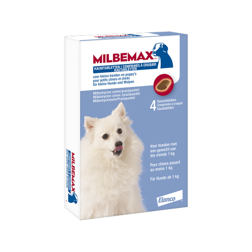 Milbemax Kauwtabletten - kleine hond - 4 tabl.