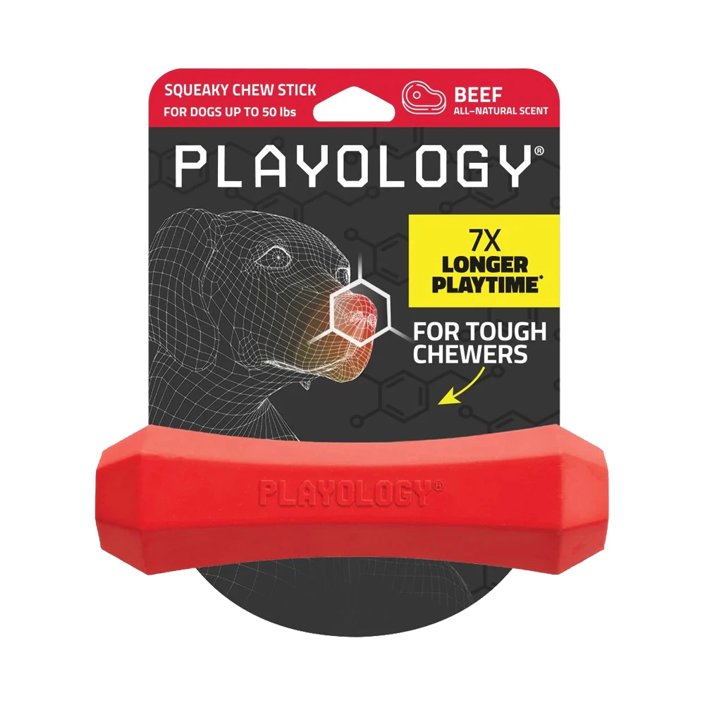 Playology Squeaky Chew Stick - Medium - Rind