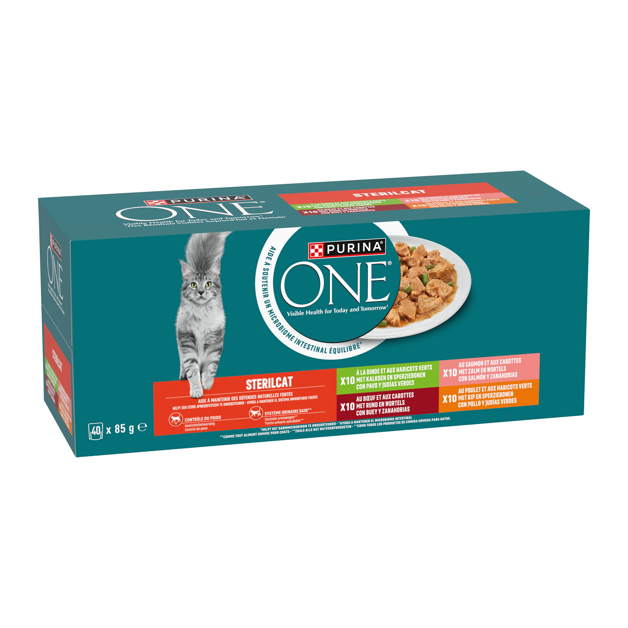 Purina ONE Sterilcat - Tacchino, Salmone, Manzo & Pollo - 40 x 85 g