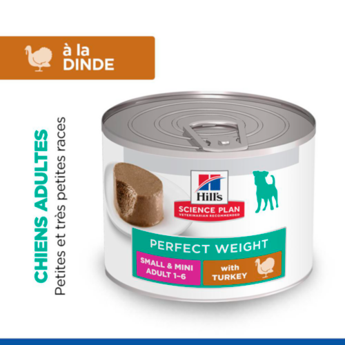 Hill's Science Plan Small & Mini - Perfect Weight Adult - Dinde - Boîte