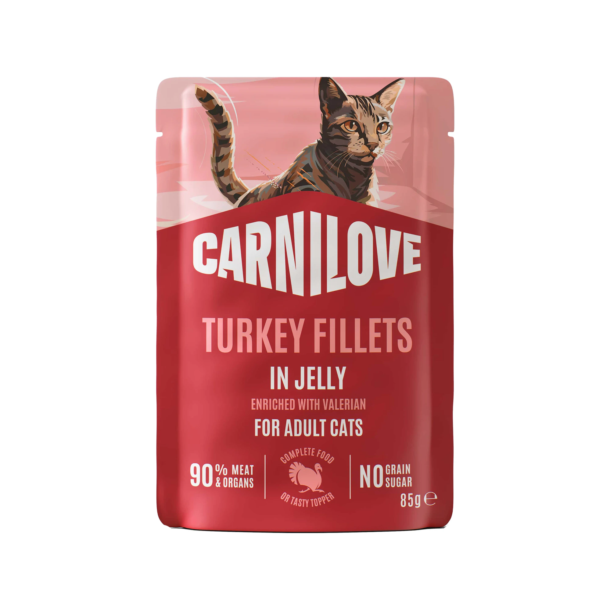Carnilove Pouch Jelly Cat - Kalkoen verrijkt met Valeriaan - 24 x 85 g