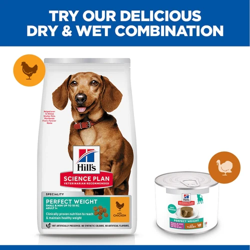 Hill's Science Plan Small & Mini - Perfect Weight Adult - Turkey - Tin