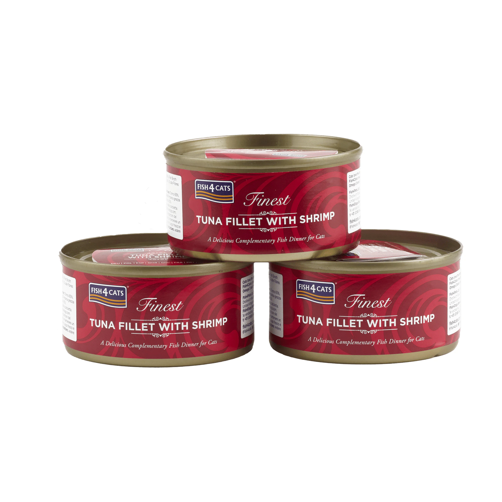 Fish4Cats Finest Adult Cat - Tun med Rejer - 10 x 70 g