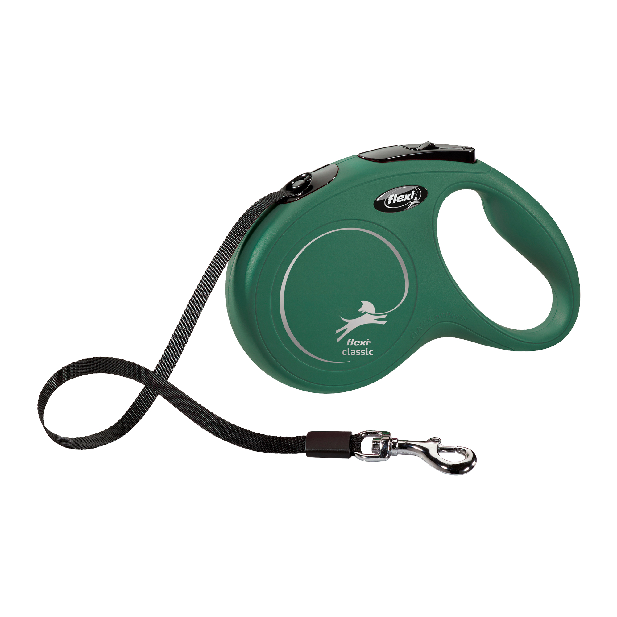 Flexi New Classic Rulleline - Tape Leash - Olivenfarvet - S