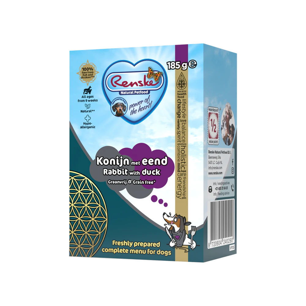 Renske Verse Maaltijd Bezzbożowy Pies - Królik z kaczką - 6 x 185 g