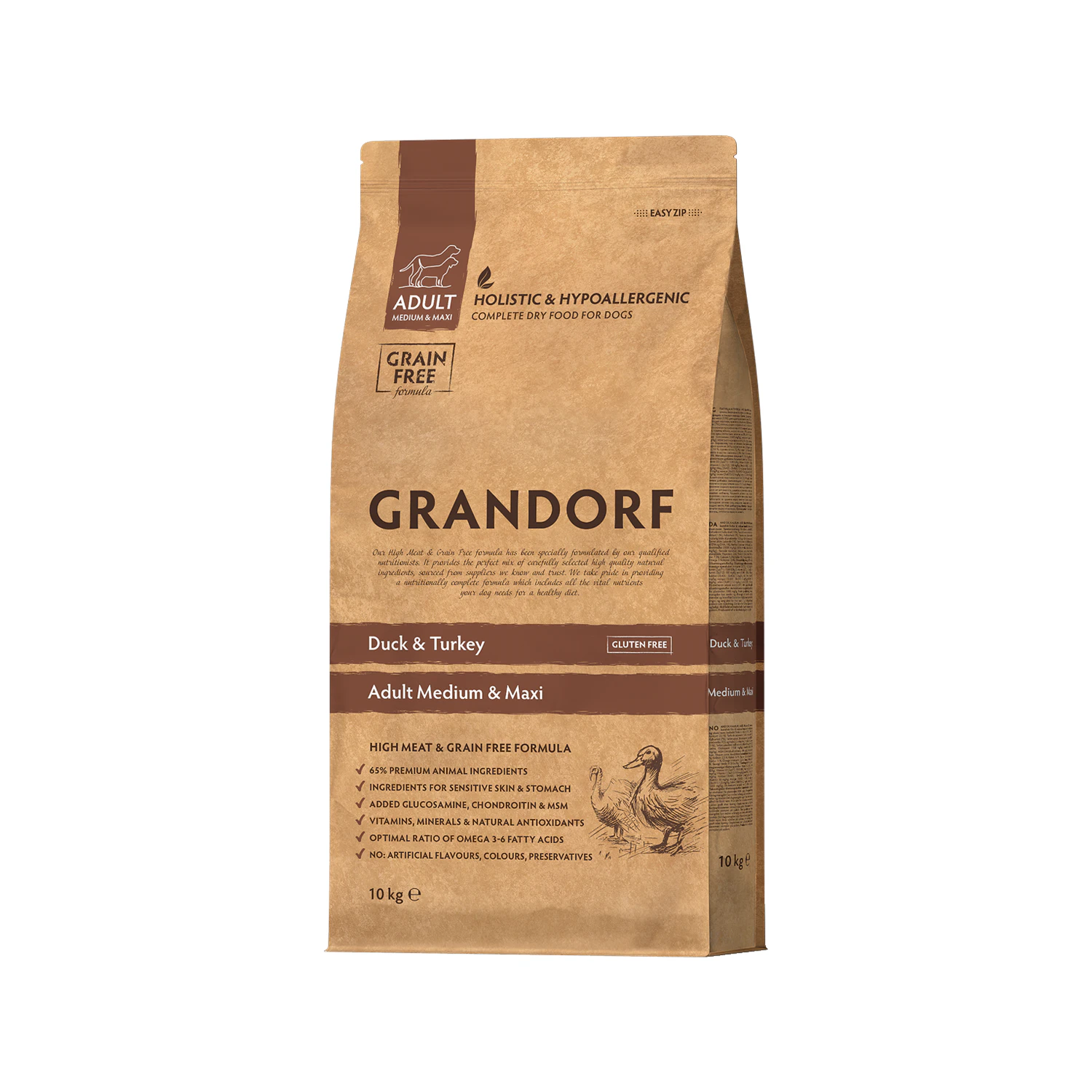 Grandorf Medium & Maxi Breeds Adult - And & Kalkun - Hundefoder