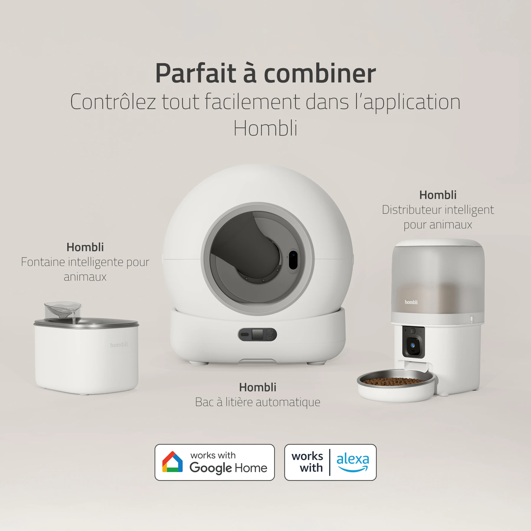 Hombli Smart Bac à Litière avec Caméra