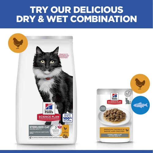 Hill's Science Plan Sterilised Cat - Mature Adult 7+ - Chicken