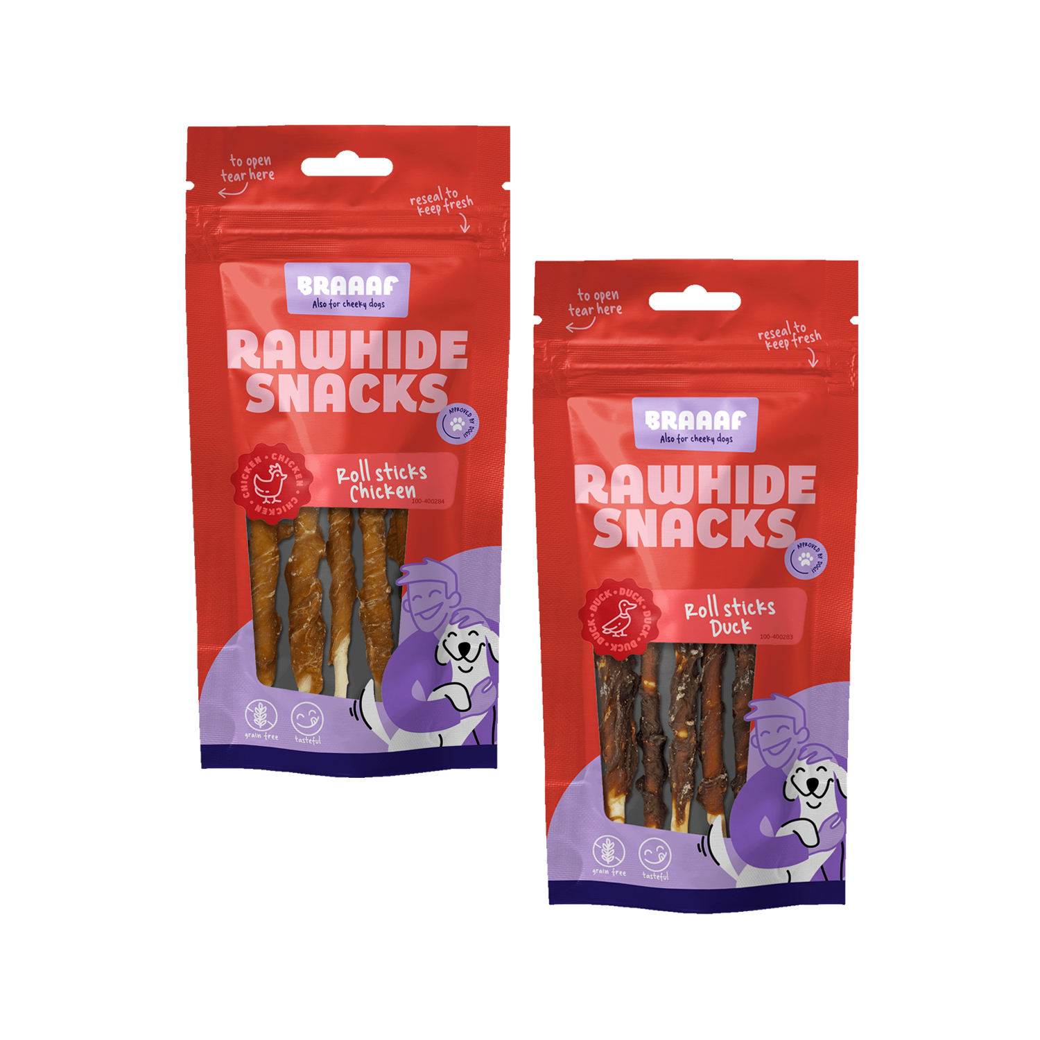Braaaf Rollsticks - Huhn - 80 G