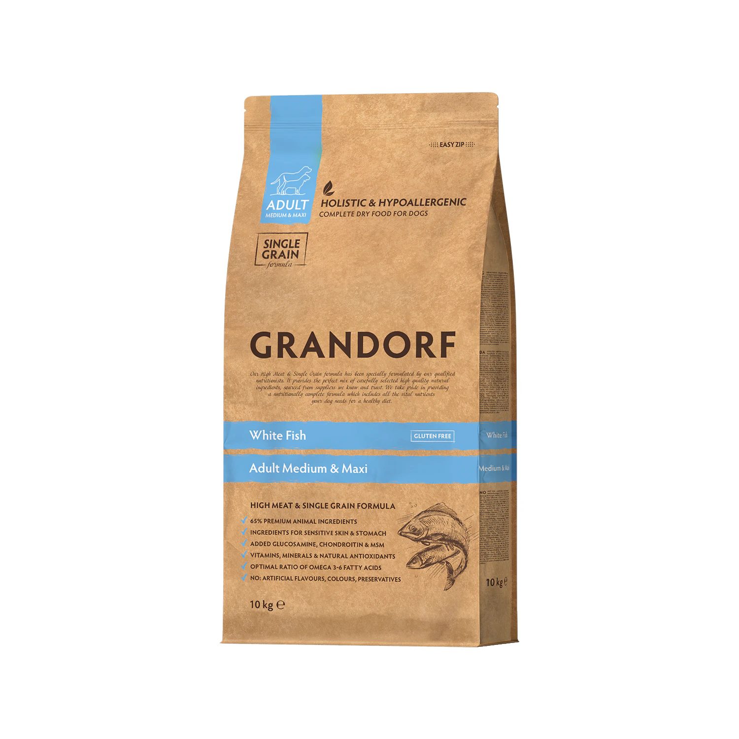 Grandorf Medium & Maxi Breeds Adult - Hvidfisk - Hundefoder