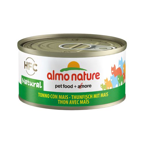Almo Nature HFC 70 Natural Katzenfutter - Dosen - Thunfisch & Mais - 24 x 70 g