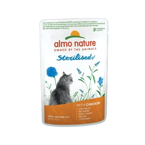 Almo Nature - Sterilised - Kattenvoer - Maaltijdzakje - Kip - 30 x 70 g