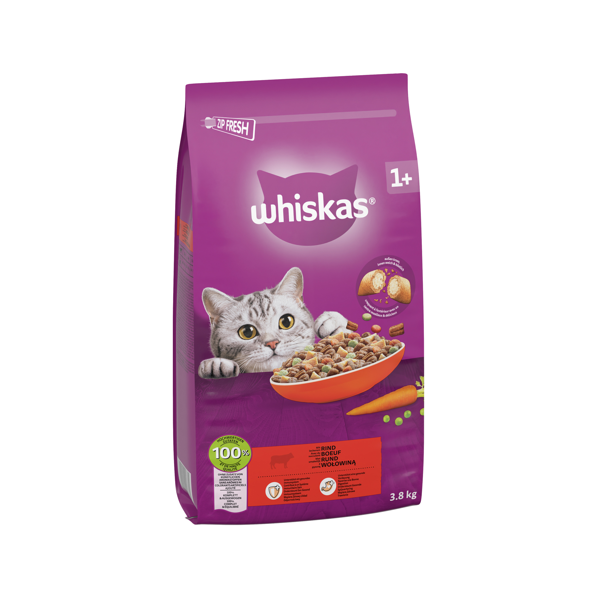 Whiskas Droog Adult - Rund - 3,8 kg
