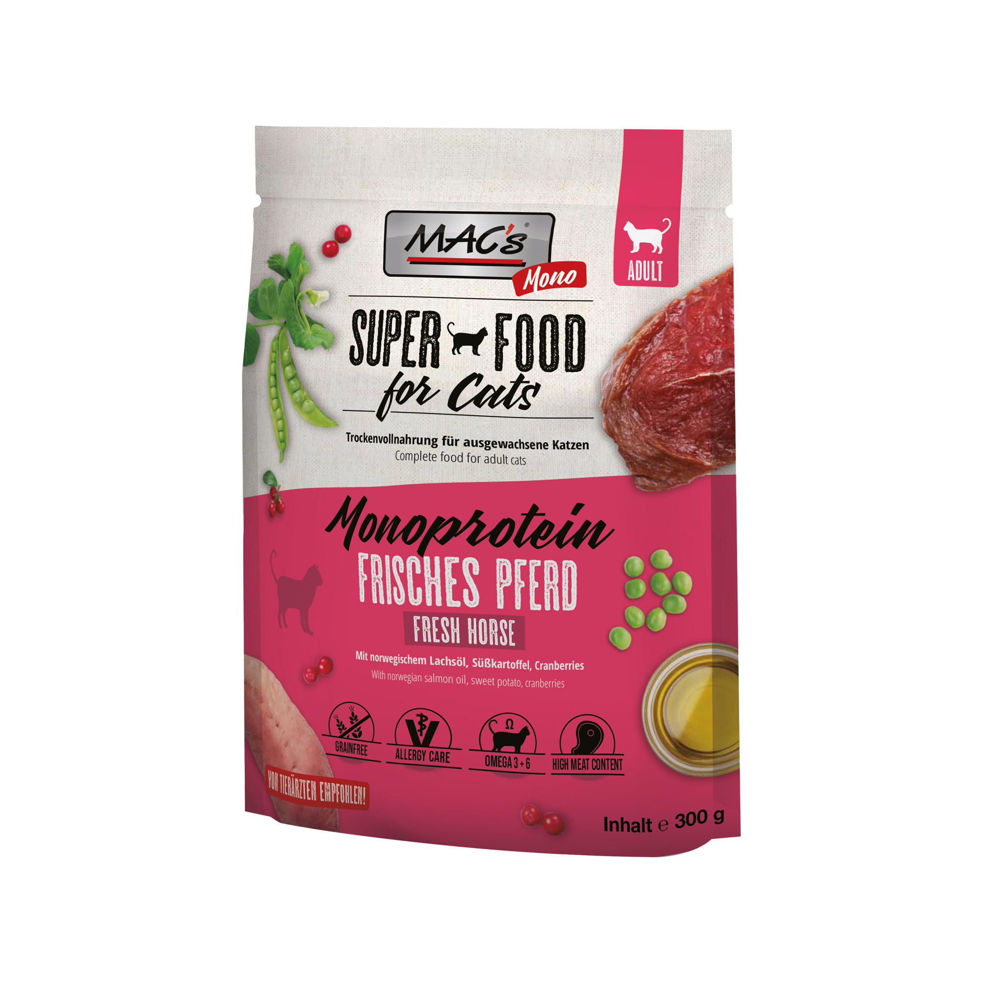 MAC's Adult Monoprotein Kattenvoer - Paard - 300 g