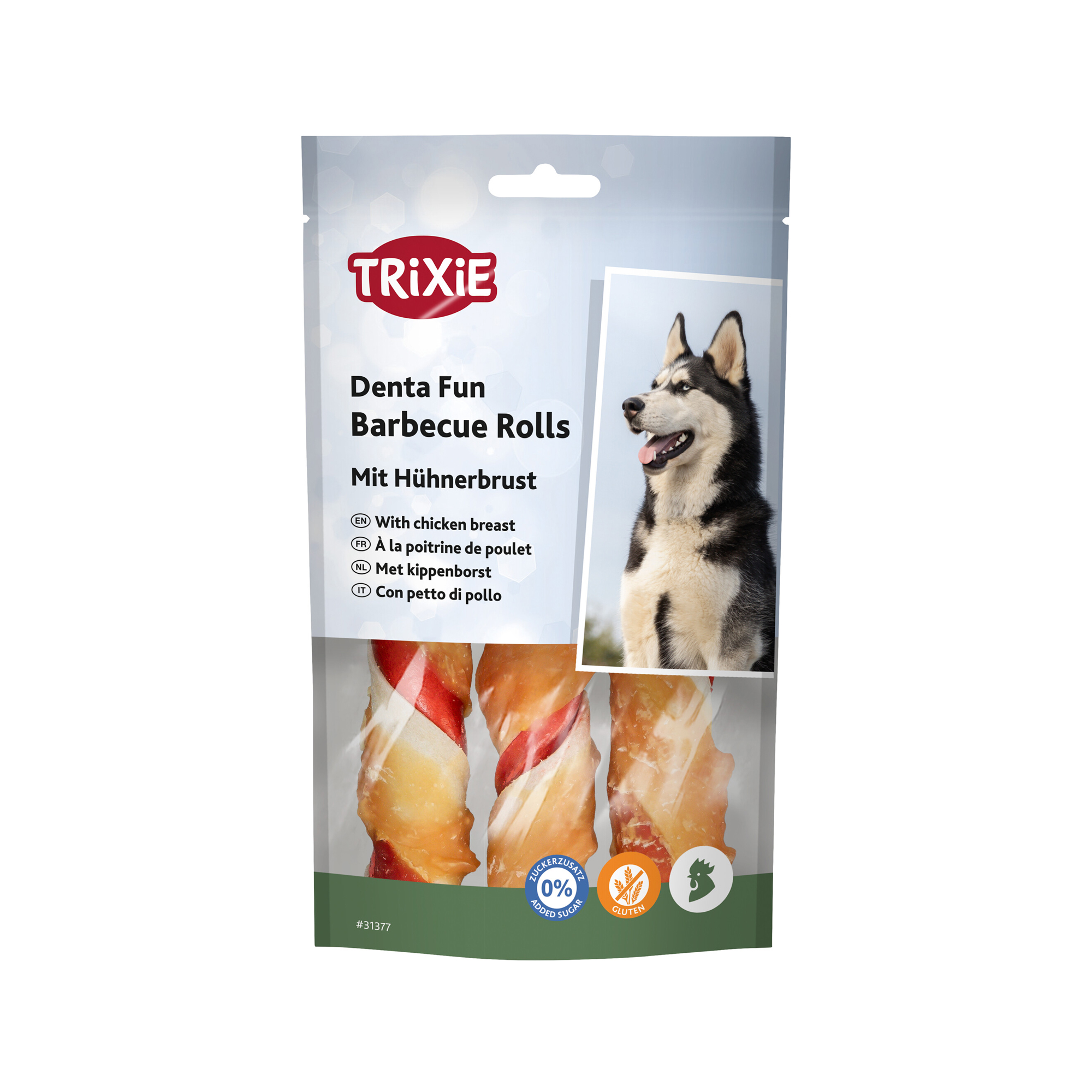 Trixie Denta Fun Barbecue Chicken Chewing Rolls