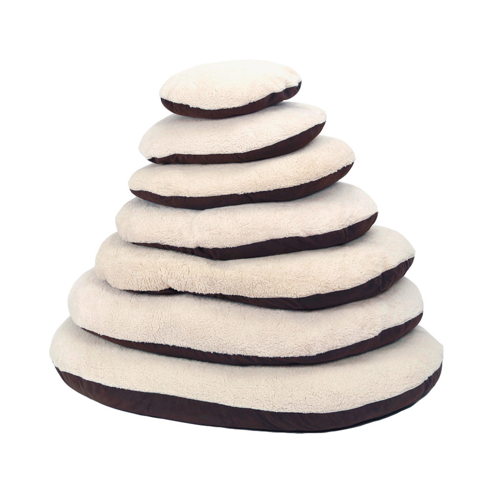 51 Degrees North Ovales Hundekissen - Sheep - Beige & Braun - 110 x 70 cm