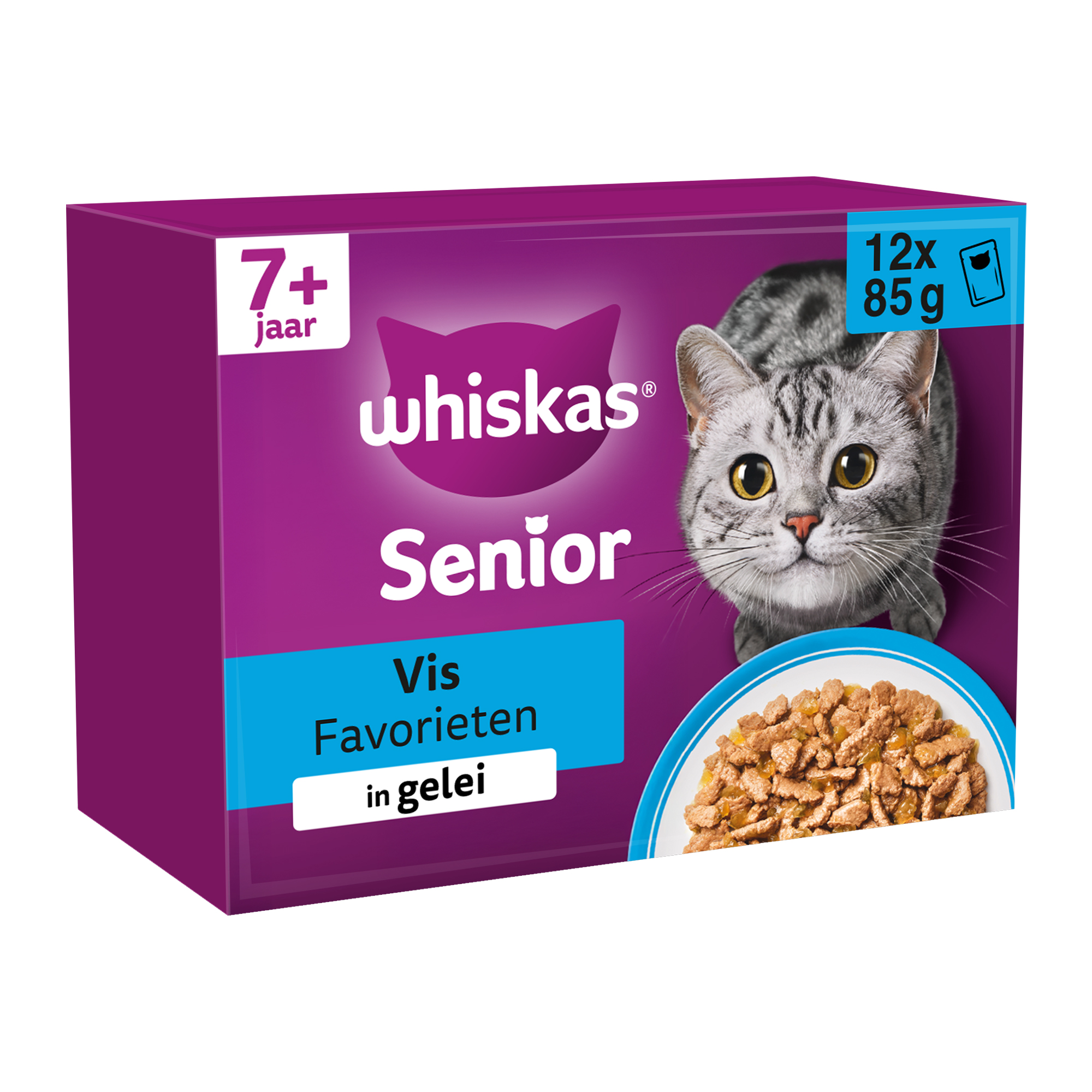 Whiskas 7+ Alimentation humide - Sélection de poisson en gelée