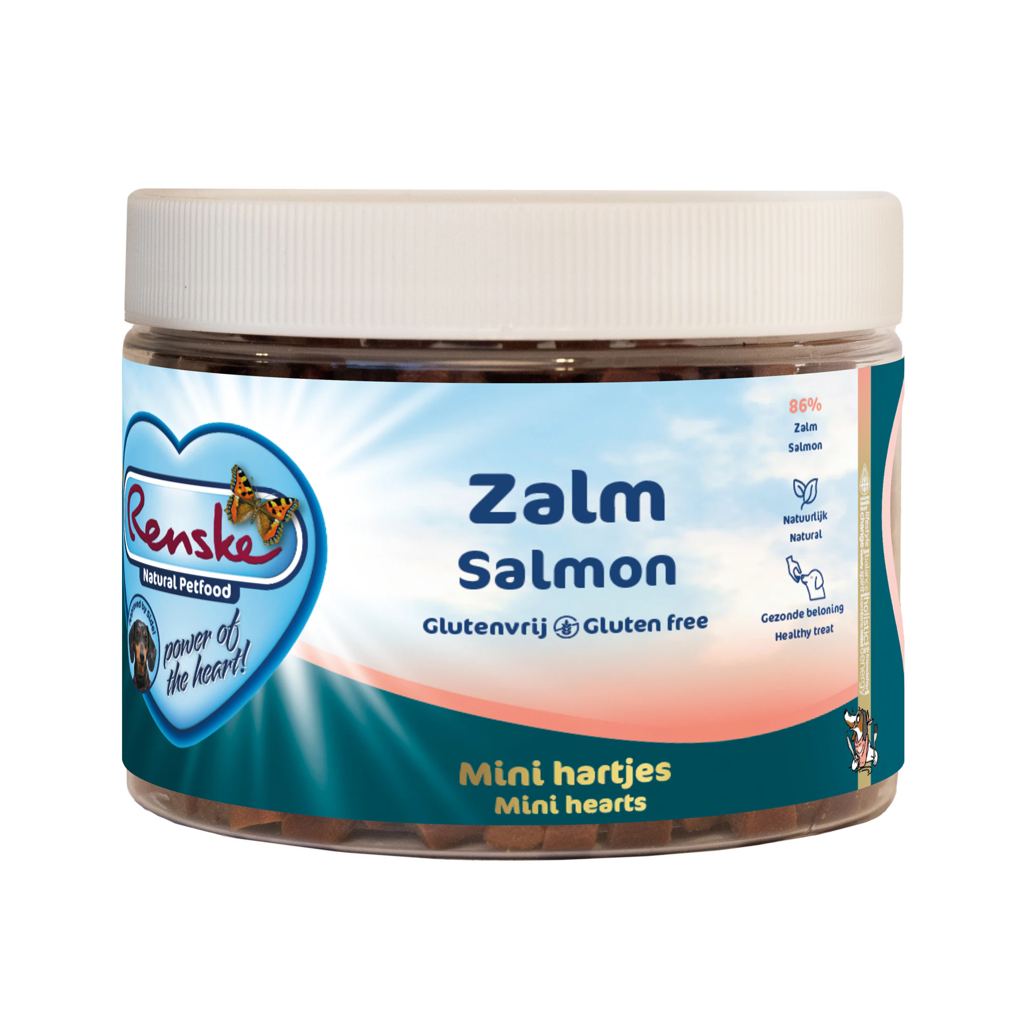 Renske Gezonde Beloning Mini Hartjes - Zalm - 100 g