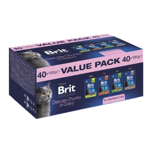 Brit Premium by Nature Cat - Delicate Chunks in Gravy Sterilised Value Pack