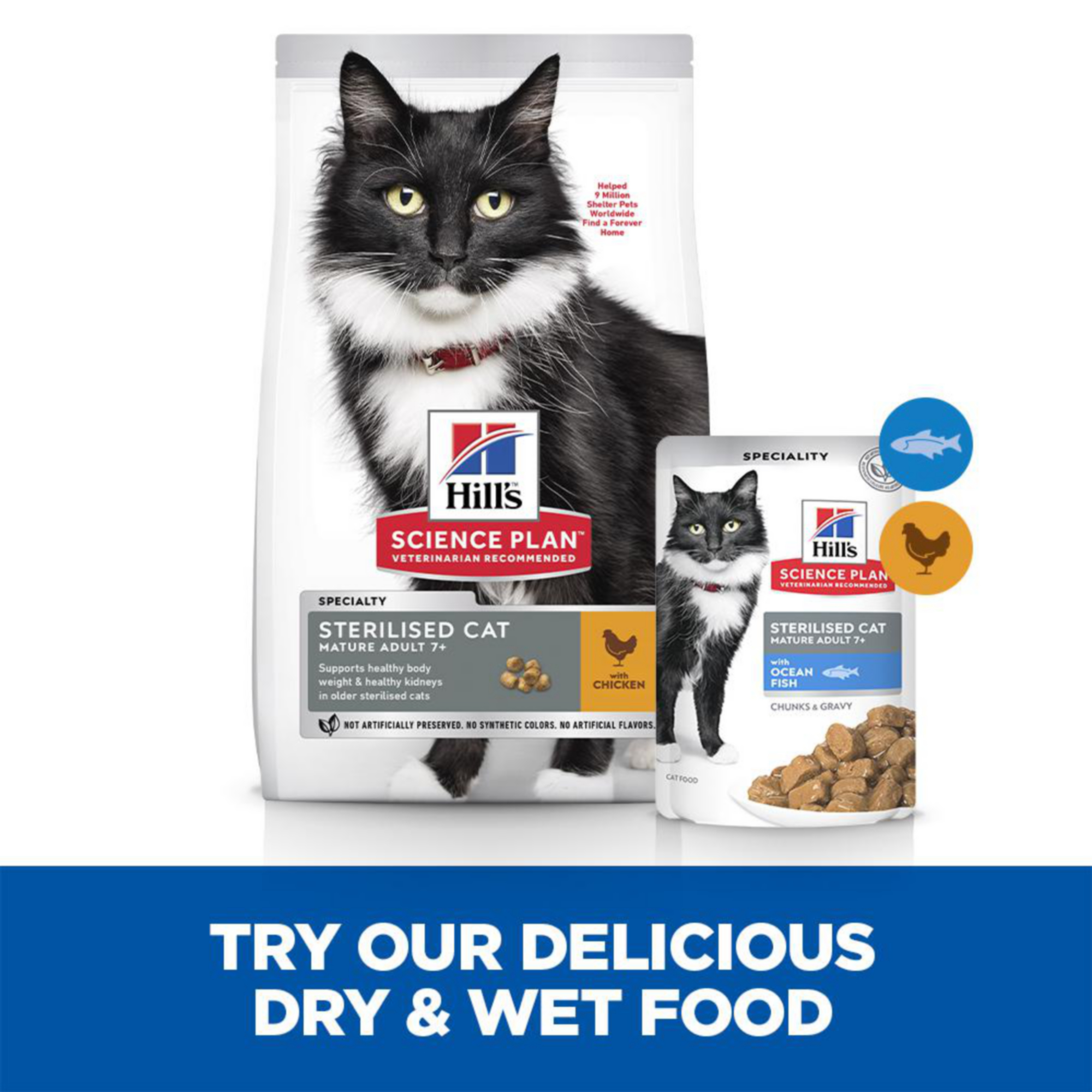 Hill's Science Plan Mature Adult - Sterilised - Favourite Selection - Meal Pouch