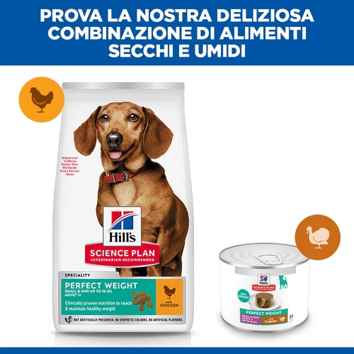 Hill's Science Plan Small & Mini - Perfect Weight Adult - Tacchino - Lattina