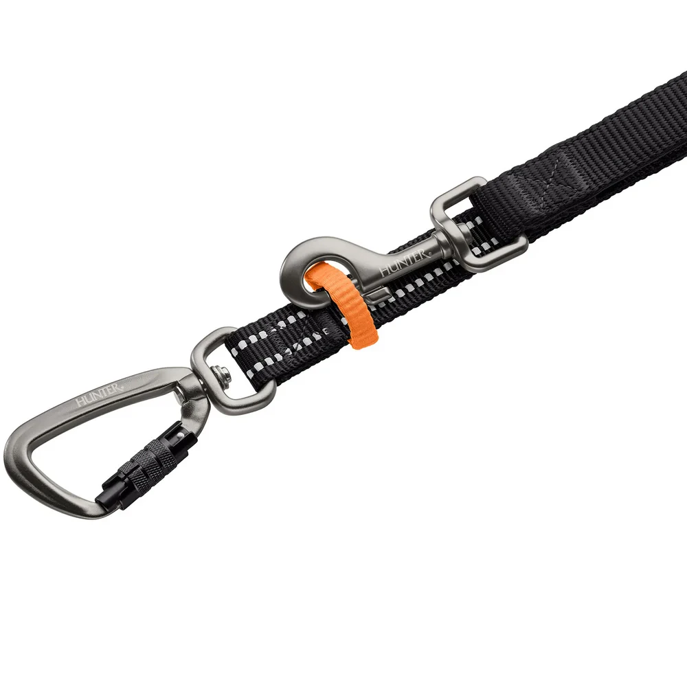 Hunter ErgoMove Pro Hondenriem - Zwart - 230 cm x 1,5 cm